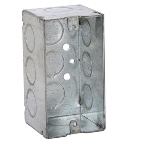 RACO 8670 Steel Handy Box 2-1/8 In Deep 1 Gang 1/2 Knockouts Welded