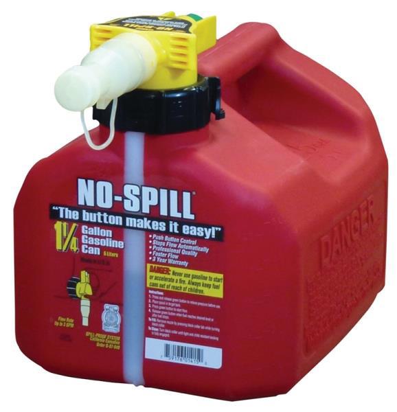 NO SPILL 1415 Gas Can 1.25 Gal Red Plastic