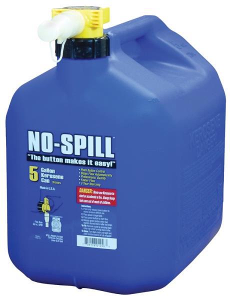NO SPILL 7010 871 0263 Kerosene Can 5 Gal Blue Plastic