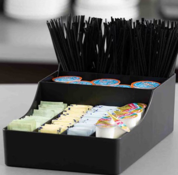 Tablecraft 12638 Coffee Caddy Organizer Black Polypropylene 11.75 X 7.75 X 4