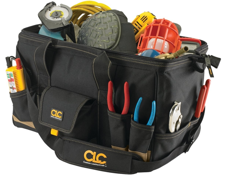 HULTAFORS 1163 Mega Mouth Tool Bag 18 In 31 Pocket Polyester Black