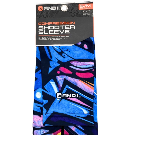 Kole Imports AL941 Sleeves Compression S/M Blue Graffiti Print