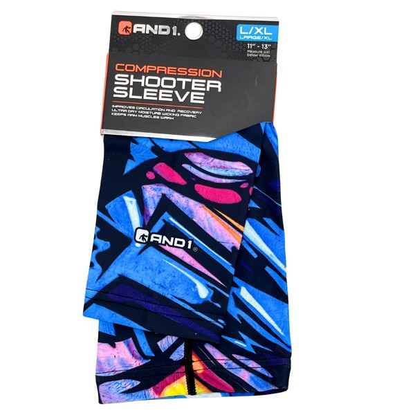 Kole Imports AL942 Sleeves Compression L/X And1 Blue Graffiti Print Blue