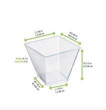 209MBZENO10 3.3 Oz Clear Square Cup