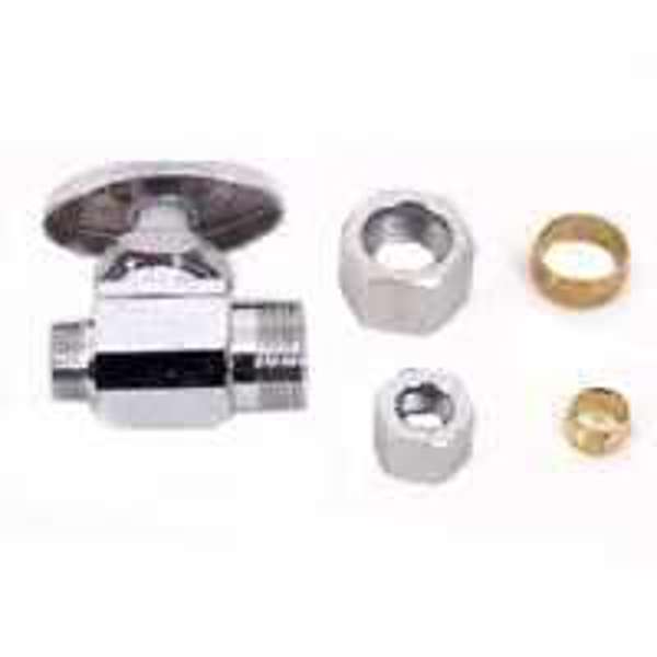 Plumb Pak PP20064LF Shut Off Valve 3/8X3/8 In Connection Compression Brass Body Brass