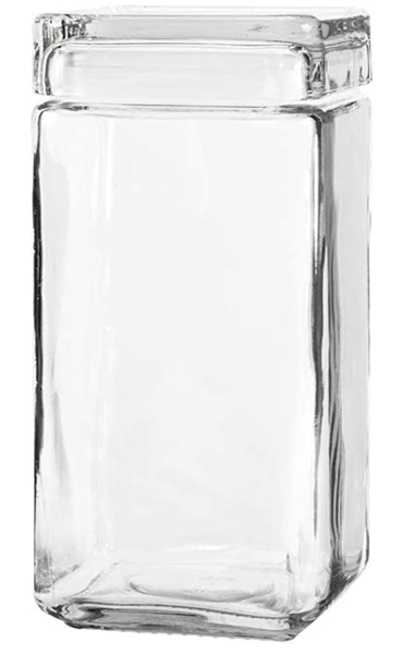 Anchor Hocking 85589R Square Storage Jar 2 Qt with Glass Lid
