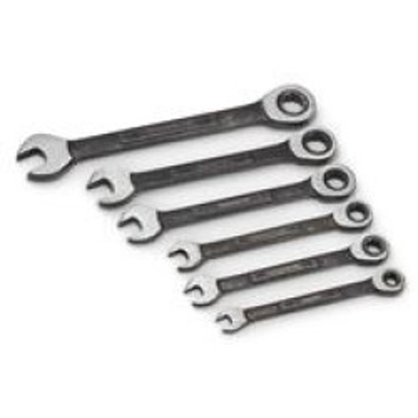 Performance Tools W1166 6 Piece Ratcheting Wrench Set Black