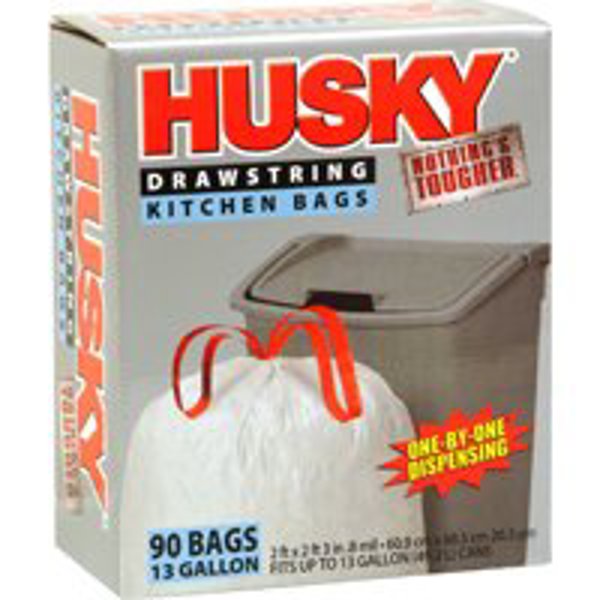 Poly-America Inc HK13DS090W Kitchen Drawstring Trash Bag 13 Gal White