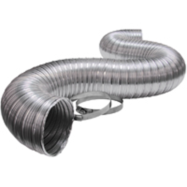 Lambro Industries 3120UL Flexible Duct 4 In x 8 Ft Aluminum Semi-Rigid with 2 Clamps
