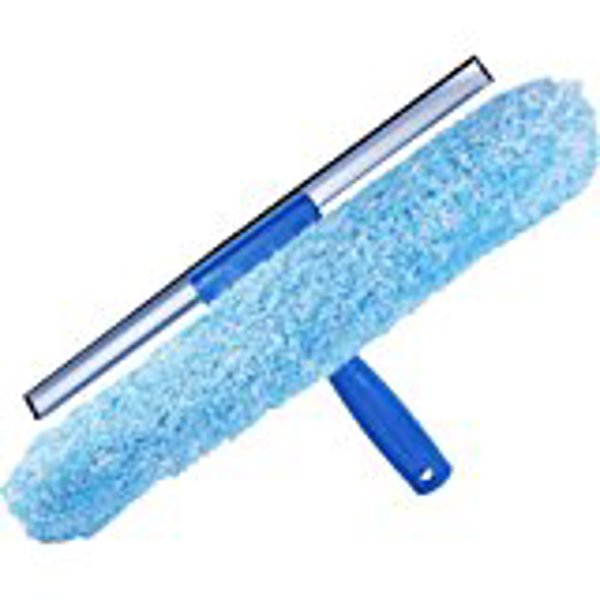 Unger 961870 Window Squeegee Scrubber 14 Inch Rubber Professional Microfiber