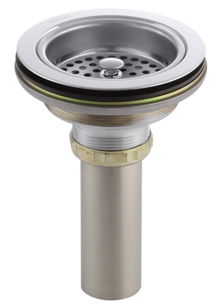 Kohler 8801-CP Strainer Duo Solid Brass Basket Polish Chrome