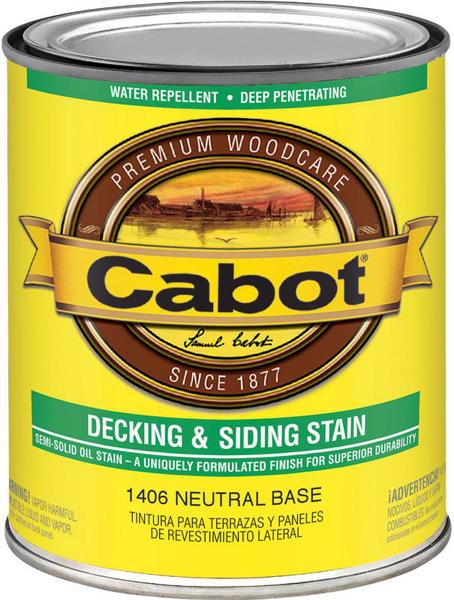 Cabot 1406 Semisolid Oil Exterior Decking Stain 1 Qt Neutral