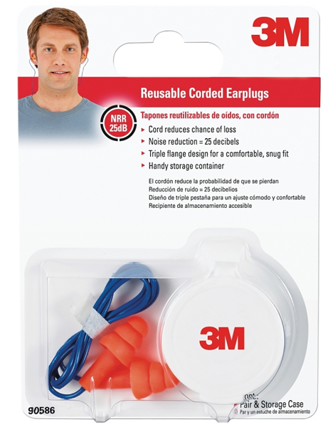 3M 90586H1-DC Reuse Tri-Flange Earplugs