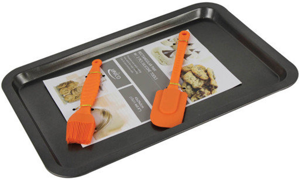 EURO-WARE EW556 Baking Pan with 2 Piece Silicone Tools Nonstick Durable Bakeware