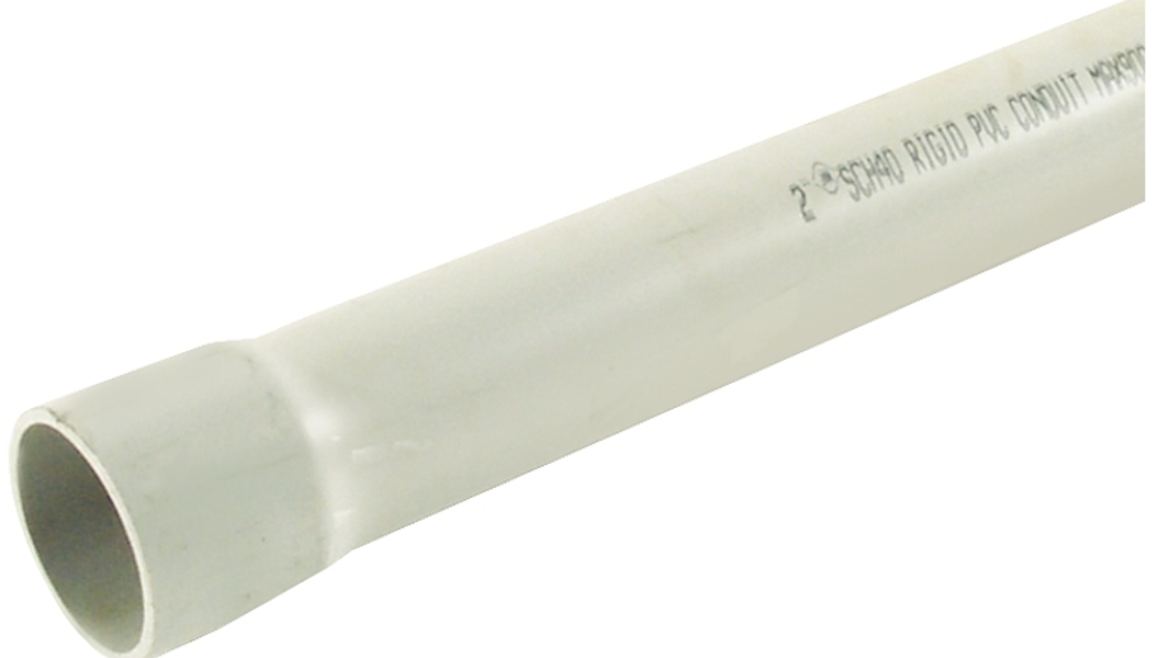 J-M MFG CO Rigid Conduit 2 Inch Diameter 10 Foot Length PVC Gray Schedule 40