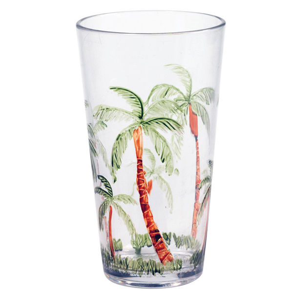 Merritt International, Inc 25410 Tumbler 17 Oz Palm Breeze Tropical Palm Tree Design