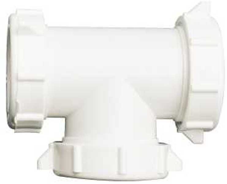Plumb Pak PP55-6W Slip Joint Plastic Coupling Tee 1-1/2 In White