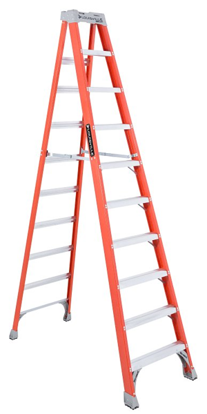 Louisville Ladder FS1510 Step Ladder 10 Ft Type IA Fiberglass 300 Lb Duty Rating 9-Step 170 In Max Reach