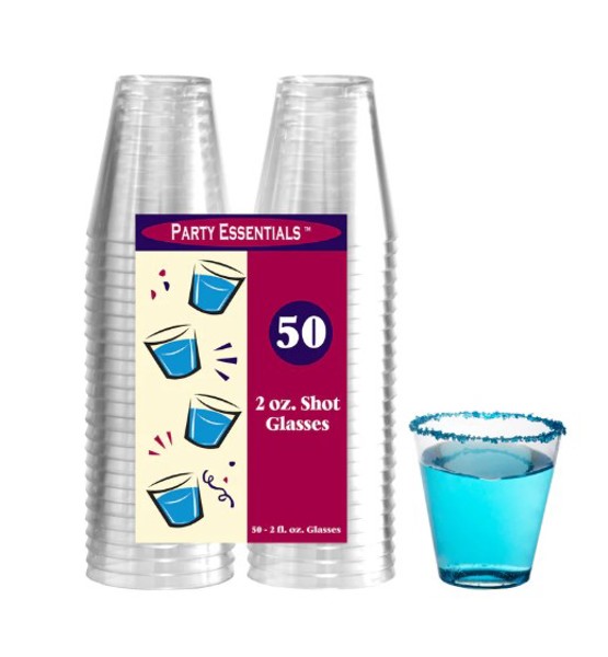 True Brands 1476 Plastic Shot Glasses 2 Oz Capacity 50 Pack