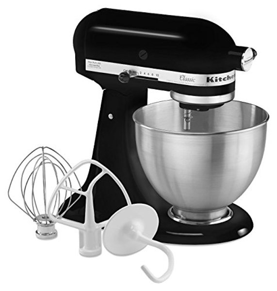 KitchenAid K45SSOB Classic Series Stand Mixer 4.5 Qt Capacity 250 Watts Onyx Black