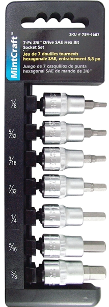 VULCAN TS1007A-P Socket Hex 3 In Drive 7 Piece