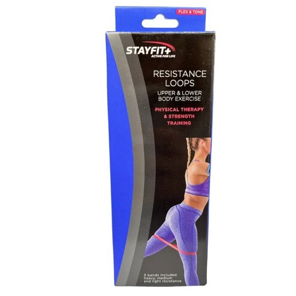 Kole Imports AK589 Resistance Loop Set Stayfit 3Pk in Pastel Tones