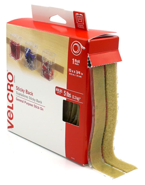 VELCRO USA INC 90083 Adhesive Fastener 3/4 In x 15 Ft Nylon Beige Rubber Adhesive