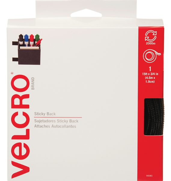 VELCRO USA INC 90082 White Velcro Tape 3/4 In x 1 In Rubber Adhesive