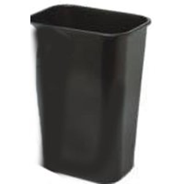 Continental Commercial 4114BK Rectangular Waste Basket 41.125 Qt Capacity Plastic Black