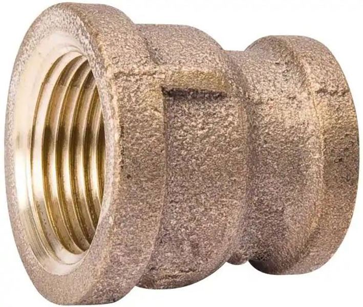 B&K Industries 454-043NL Reducing Coupling 3/4 In x 1/2 In Red Brass 125 PSI