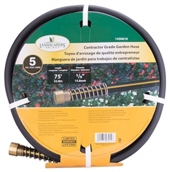 Landscapers Select GH-585093L Heavy Duty Garden Hose 75 Ft 5/8 In