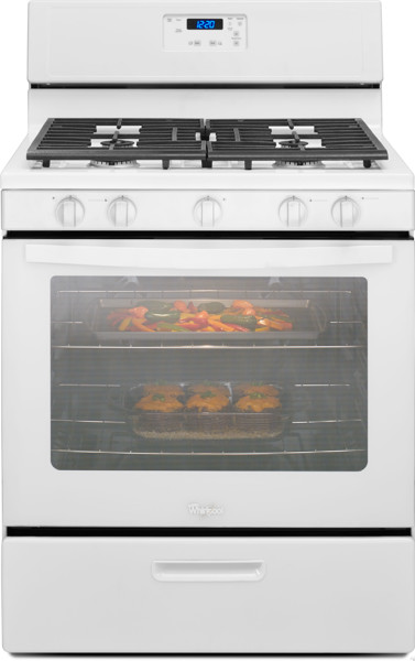 Whirlpool WFG505M0BW Gas Range 5.1 Cu Ft Capacity 5 Burner Sealed Standard Clean White