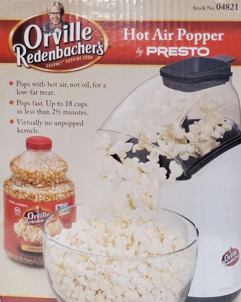 National Presto 04821 Popcorn Popper 4 Oz Capacity White Electric 1140W 120V