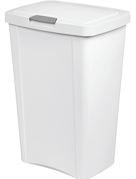 Sterilite 10458004 Touchtop Wastebasket 13 Gal White