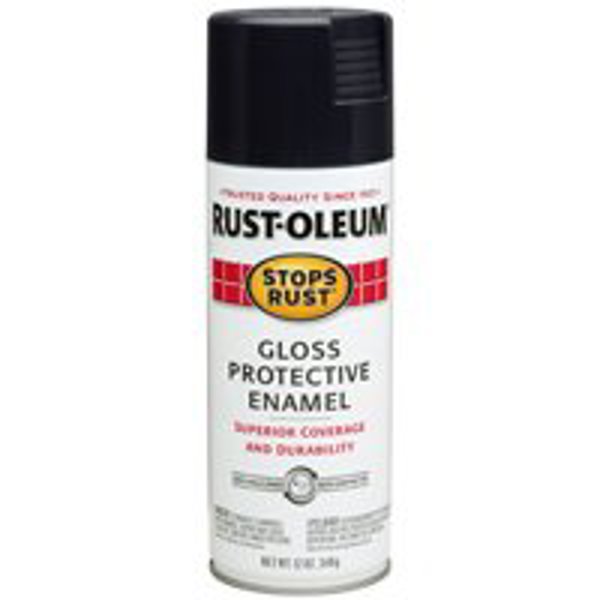 Rust-Oleum 7779830 Gloss Black Spray Paint 12 Oz Capacity Rust Preventative