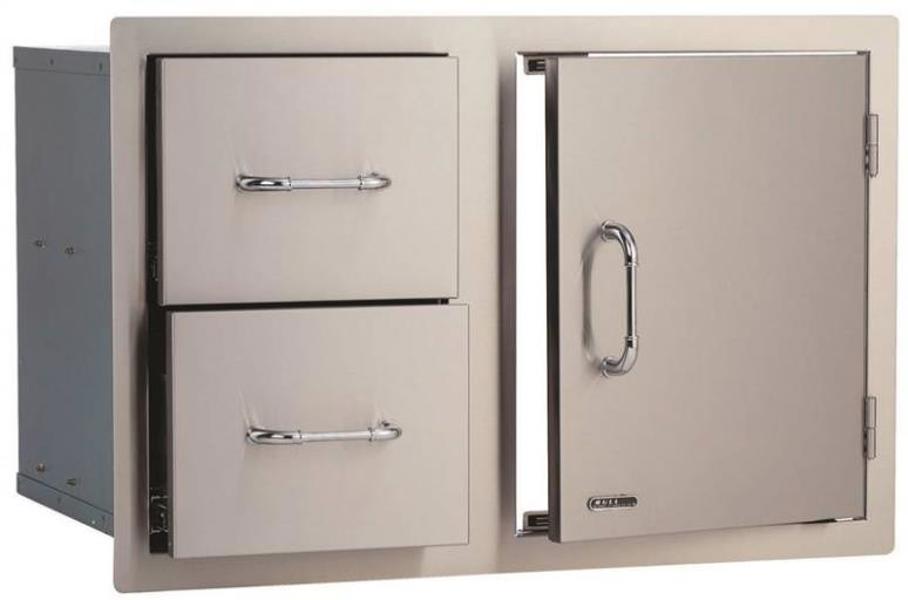 Bull Outdoor 25876 Double Lined Door/Drawer Combo Grill Cabinetry Stainless Steel for Use with Gas Grill