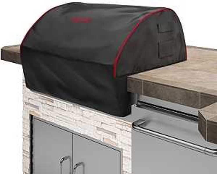 Bull Outdoor 56006 Heavy Duty Grill Head Cover 38 In Vinyl Black/Red for Use with Built In Brahma Grill