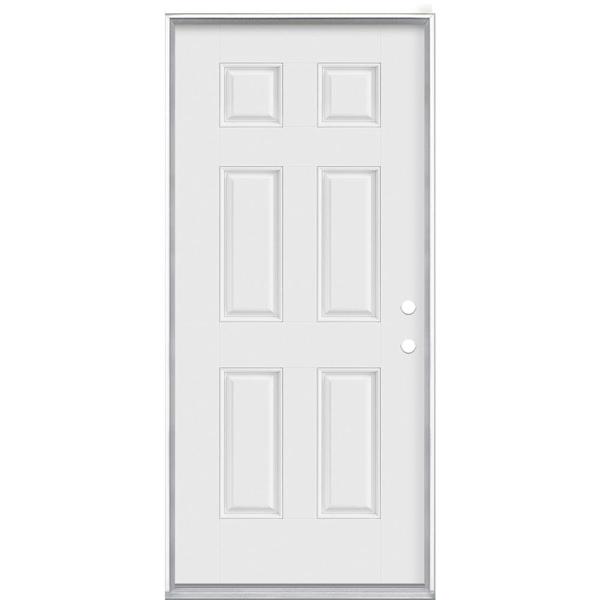 Masonite 6-PANEL FIBERGLASS PREHUNG 6-PANEL 2/8 X 6/8 RHOS Clear