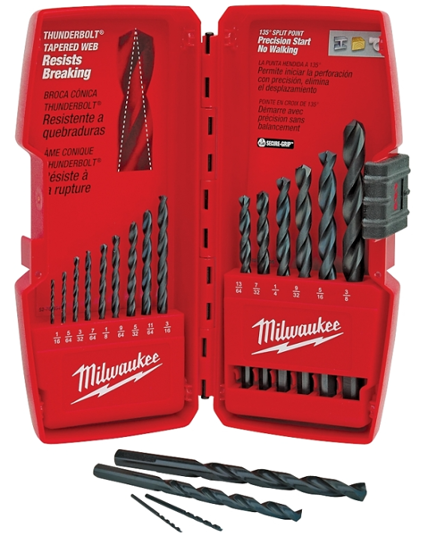 Milwaukee 48-89-2803 Drill Bit Set 15Pc Steel Black Oxide Black