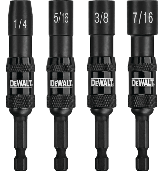 DEWALT DWPVTDRV Nut Driver Set of 4 Pivoting Steel Magnesium Phosphate