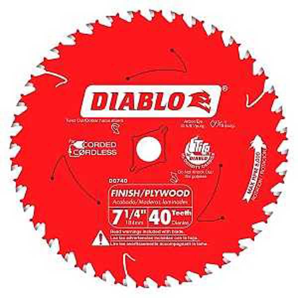 Diablo D0740A 7-1/4 In Circular Saw Blade 40 Tooth