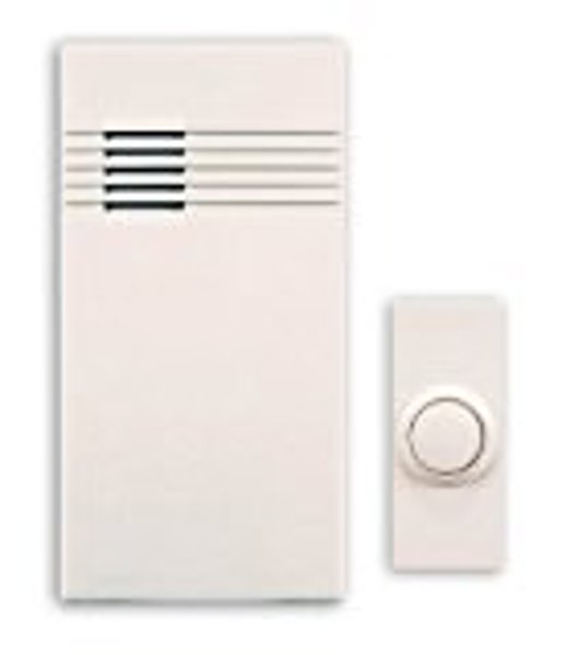 Heathco SL-7750-02 Battery Operated Doorbell Kit 2-Ton 5 In x 2-1/2 In Off-White