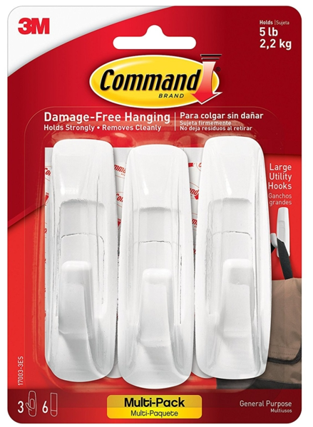 3M 17003-VP-3PK Large Utility Hook Value Pack