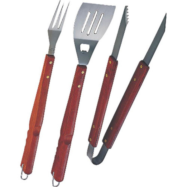 Mintcraft SBQ318-3-B Barbecue Tool Set 3Pc Stainless Steel Blade Wooden Handles