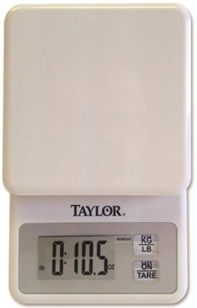 Taylor 3817 Digital Food Scale 11lb Capacity White LCD Portable