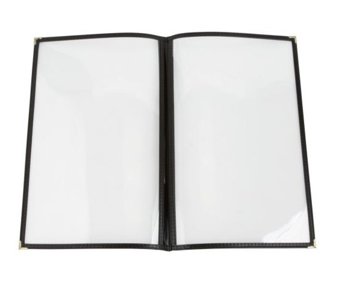 Winco PMCD-14K Double Fold Menu Cover 14 X 8.5 Black