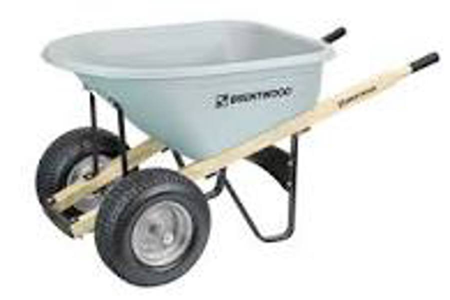 Brentwood Industries ACWB20258 Wheelbarrow 6 Cu Ft Capacity Moss Green 6 In Wide Tire Complete Kit