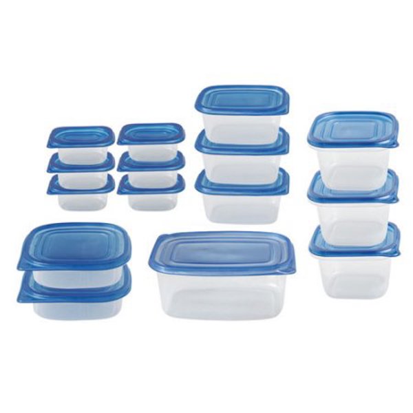 EURO-WARE FGM42701 Food Storage Set 30 Piece Clear Plastic Containers with Lid
