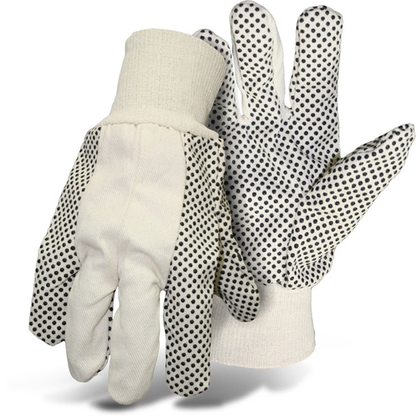 BOSS MFG CO B61112-L Glove Large White Continuous Thumb Black and White PVC Coating