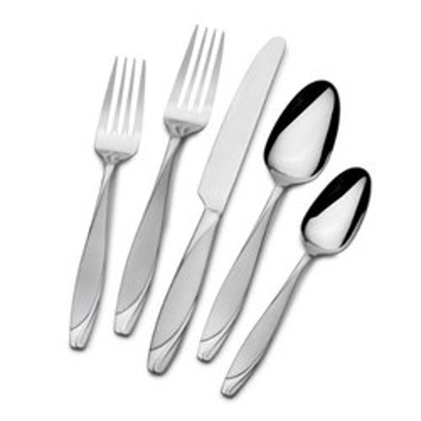 Mikasa Lunea Frost Flatware Set Stainless Steel 20 Piece Set Silver